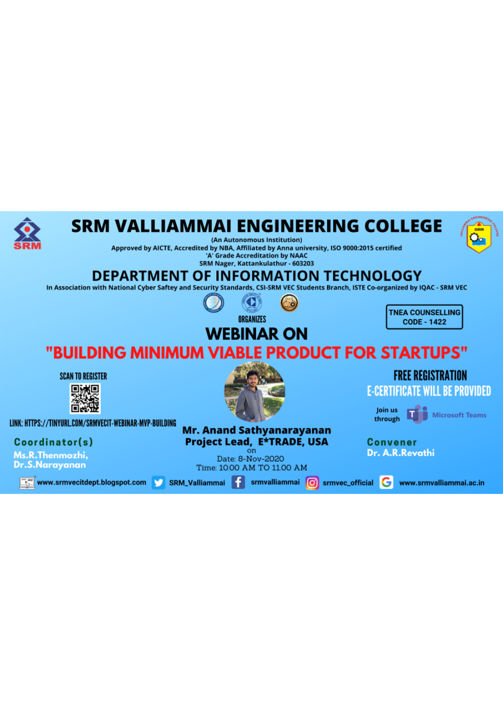 B.Tech. – Information Technology – SRM Valliammai Engineering College ...